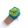 1 piece Hand-made Resin And Wooden Key Cap Mechanical Keyboard Keycap Manual Customized Backlit Cap R4 Height ► Photo 2/5