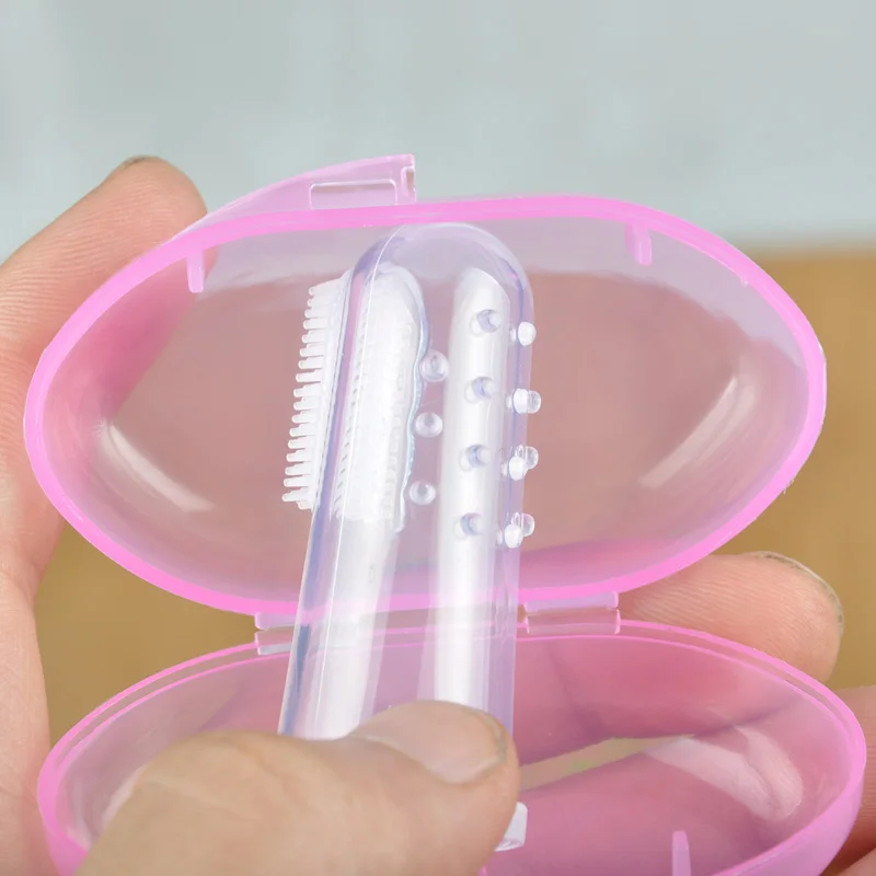 

Baby Children Silicone Finger Toothbrush Tongue Cleaning Brush Finger Toothbrush