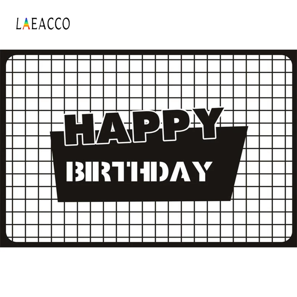 

Laeacco White Black Square Backdrop Birthday Party Photography Background Customized Photographic Backdrops For Photo Studio