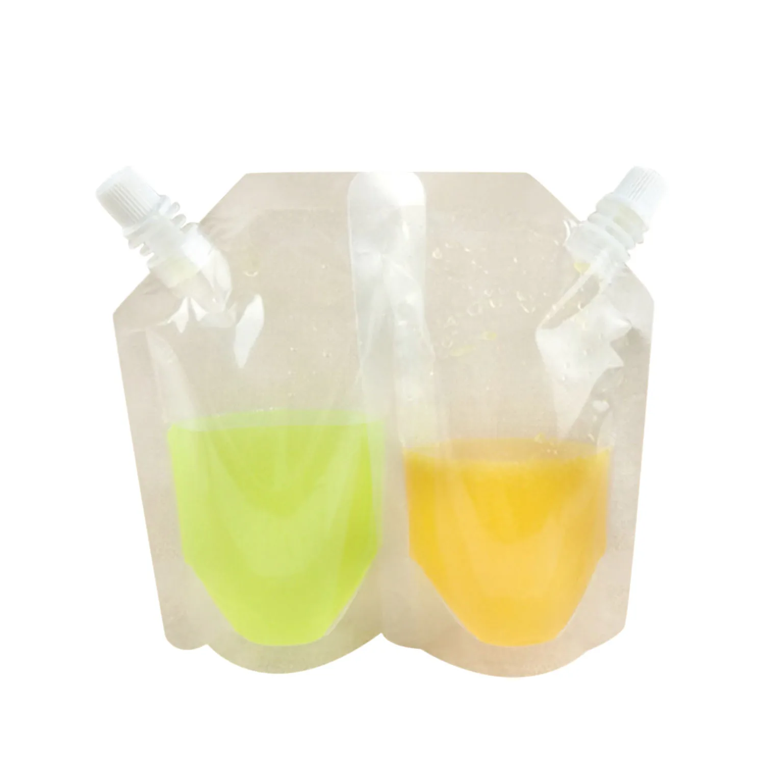 

50Pcs Stand-Up Plastic Drink Packaging Bag Spout Pouch For Beverage Liquid Juice Milk Coffee Nozzle Bag Oblique Mouth Drink Ba