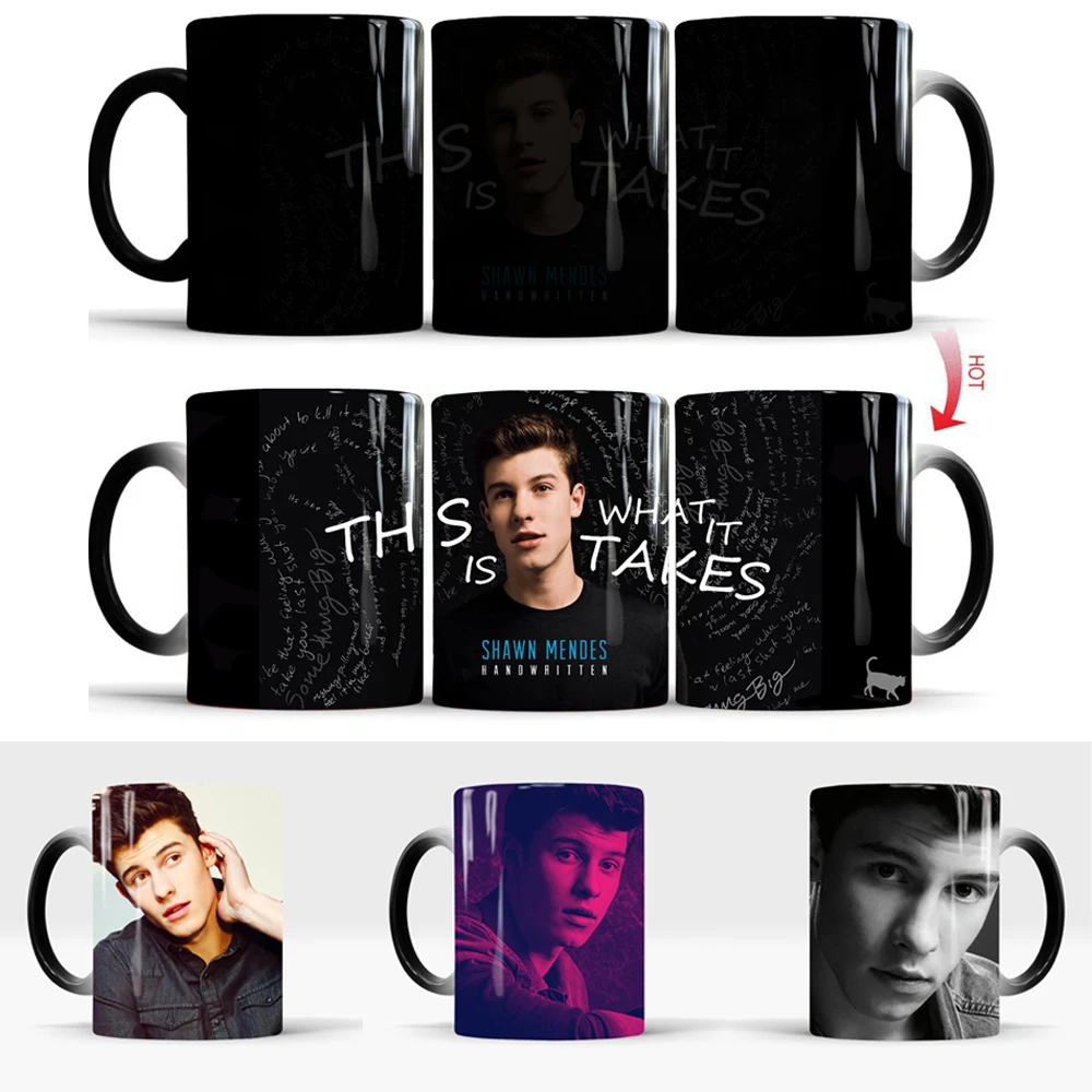 

Shawn Mendes Mugs Coffee Mug Friend Gifts Novelty Heat Reveal Cup Heat Changing Color Magic Mug Tea Cups
