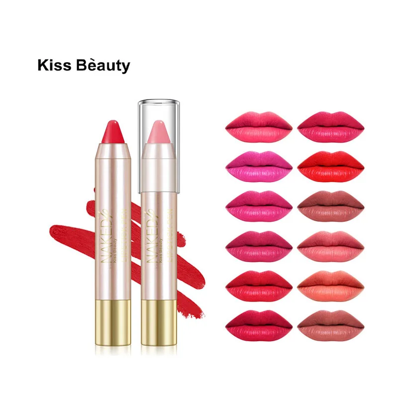 

KISSBEAUTY Matte Velvet Lip Liner Waterproof Easy To Wear Long Lasting Natural Lipstick Cosmetic 12 Color Wholesale