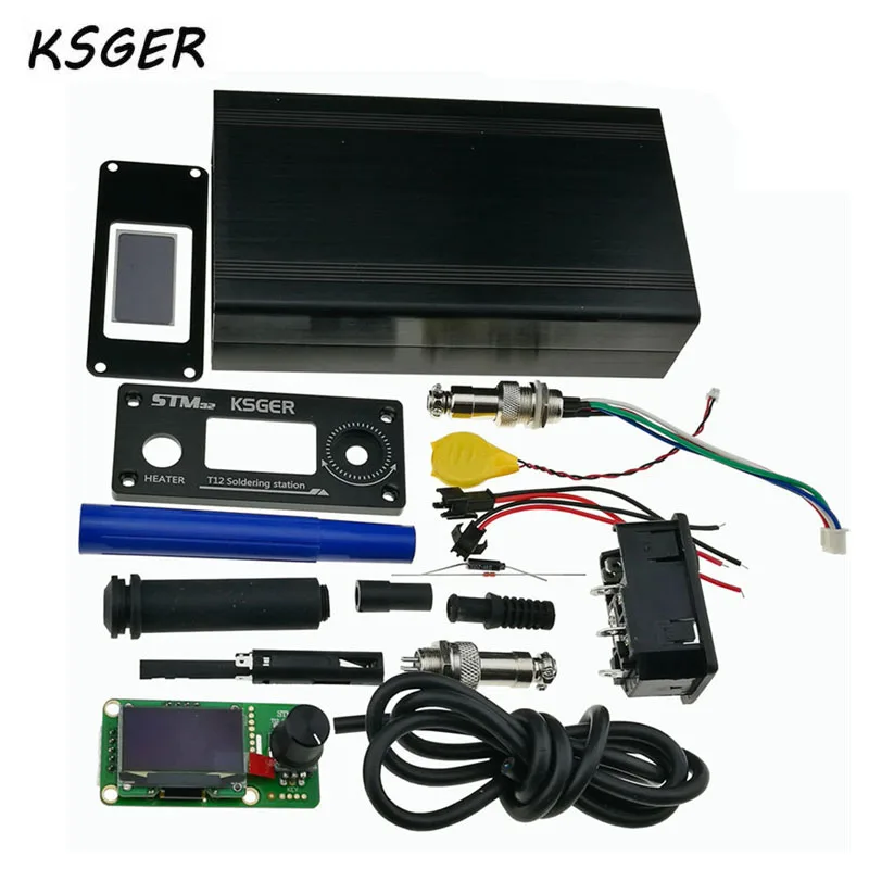 

V2.1S Digital STM32 OLED 1.3inch Size Screen T12 Temperature Battery Controller 5 Core Silicone Wire 9501 Soldering Handle Set
