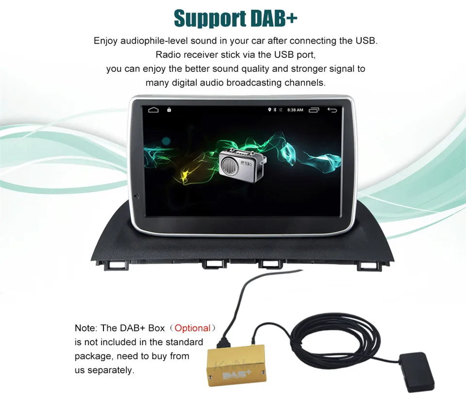 Cheap KiriNavi Android 7.1 Car Audio For Mazda 3 Axela Multimedia System Radio Stereo Car DVD GPS Navigation Player WIFI RDS 3