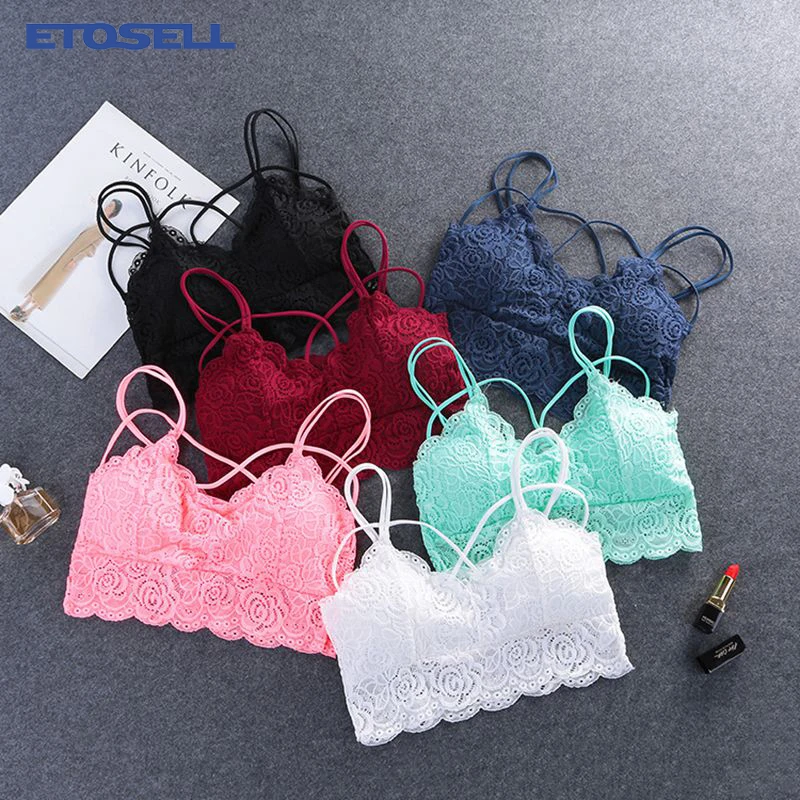  Women Sexy Lingerie Lace Bra Mesh Bralette Female Seamless Unpadded Floral Brassiere Intimates Femm