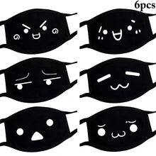 6 шт Анти-пыль хлопок унисекс милый аниме мультфильм рот маска Kpop рот муфельные маски со ртом для лица женщины Menk для наружного велоспорта