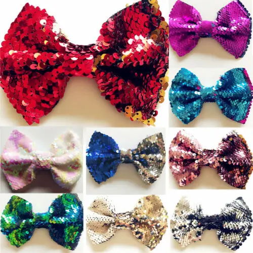 

New 10Colors Cute Baby Girls Glitter Sequins Bow Hairpin Bowknot Hair Clip Headwear