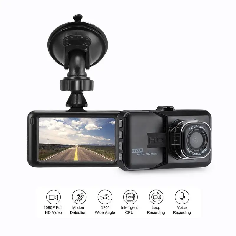 Dash Camera 1080P Car DVR Dash Cam Video Recorder LCD FHD Camcorder Night Vision / Motion Detection / Loop Recording
