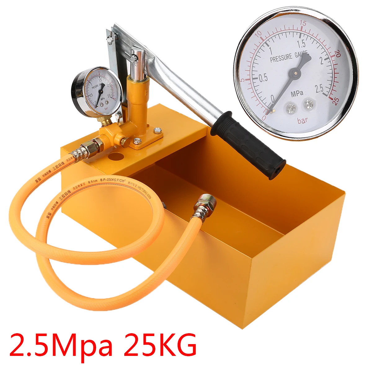 

1 Set Pipeline Tester Pump Measuring Tool 25KG Manual Hydraulic Water Pressure Test Pump Machine with Screws Nuts Accessories