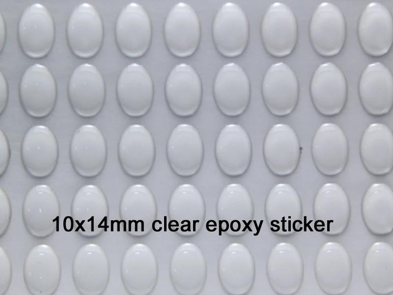 100pcs 10X14mm 3D Crystal Transparent Oval Clear Epoxy Sticker Crystal