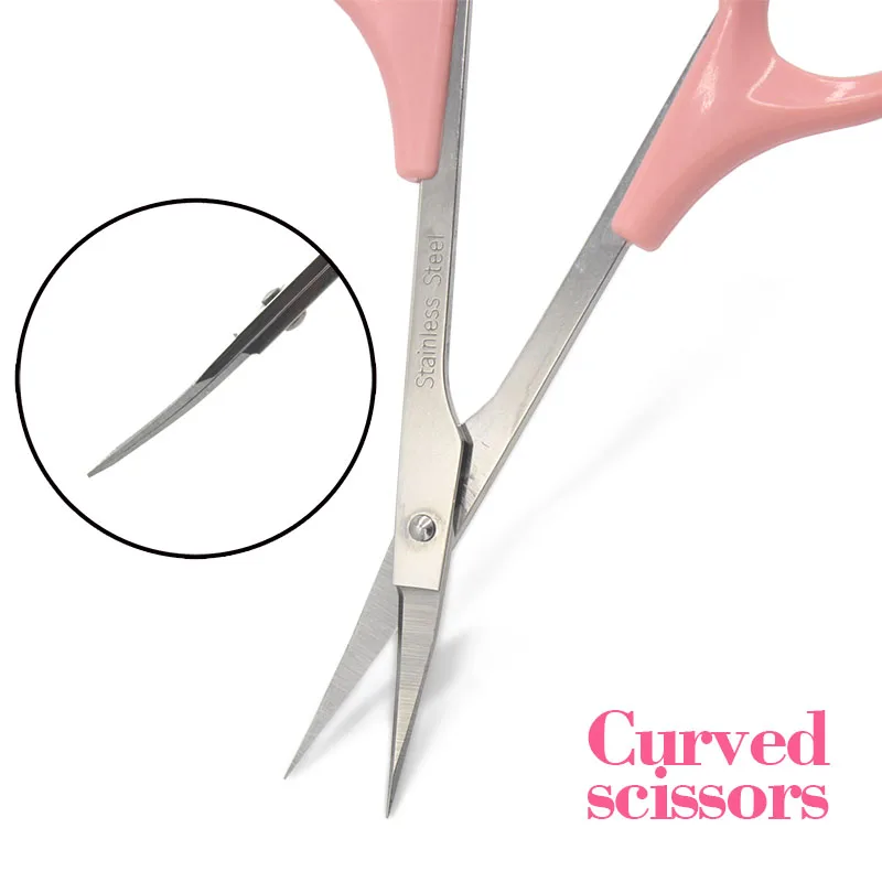 New Curved Multifunctional Eyebrow Trimmer Scissors Curved Stainless Steel Scissors Eyebrow Beauty Makeup Tool with Sharp Head 3