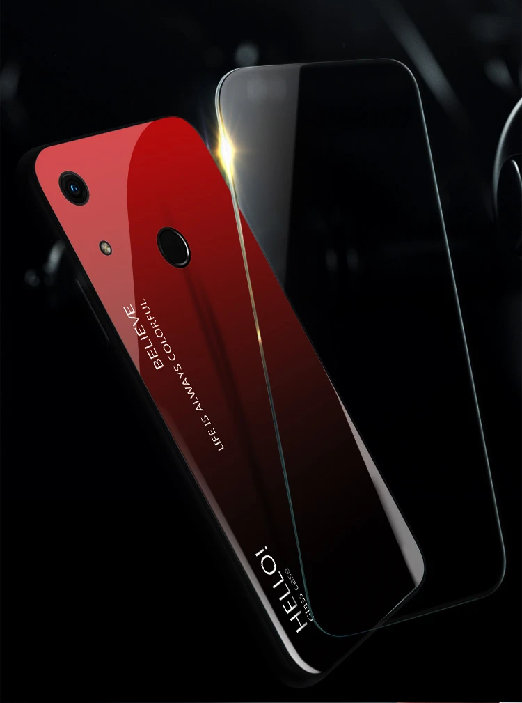 Чехол для Huawei Honor 8A JAT LX1 чехол с градиентным закаленным стеклом накладка на заднюю