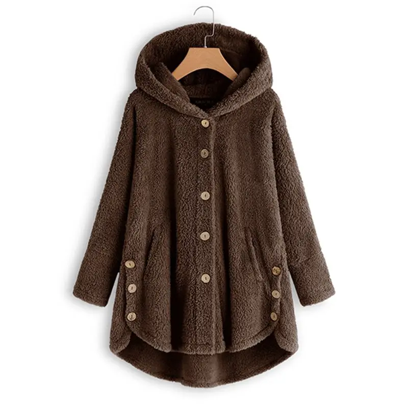 Autumn Winter Warm Long Hooded Coat Women Zipper Hooded