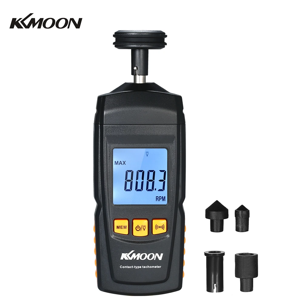 

KKmoon Digital Handheld Contact Motor Tachometer LCD Speedometer Tach RPM Teste Rotate Speed Meter for Motor Car Making