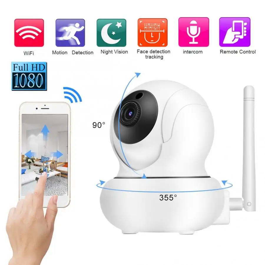 

2MP 1080P HD Wireless WIFI Smart 3X Zoom PTZ Camera Face Tracking Monitor