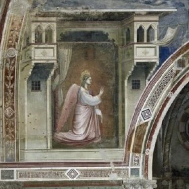 Фреска Capella Scrovegni Padua Italy Print (18 (24x36) Ангел Габриэль 1303-1306 Giotto (ca 1266-1337 итальянский) |