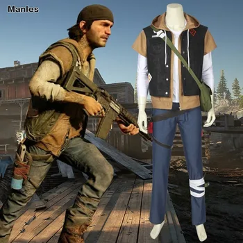 

Game Days Gone Costume Deacon St. John Bounty Hunter Carnival Adult Halloween Men Bag Hoody Cow Jacket Vest Custom Made Hat