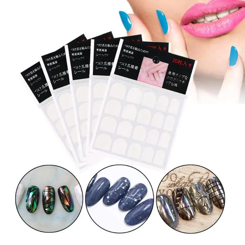 20 Sheets/lot Nail Art Adhesive Double Sided Adhesive Tapes Stickers