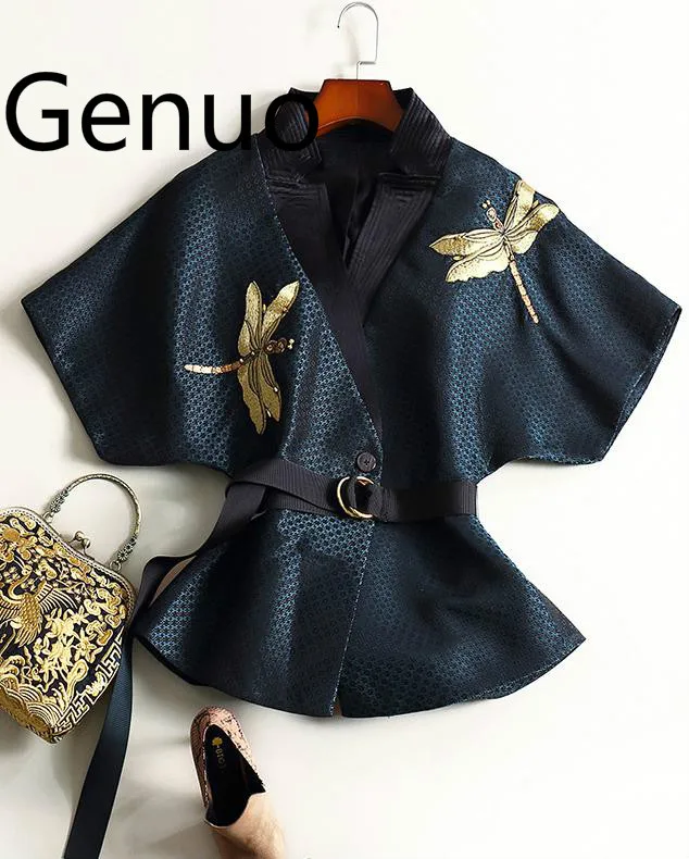 

Women Jacket Kimono Jackets Outerwear Womens 2019 New Coat Embroidery Beads Bat Sleeves Coats Formal Jackets Oversize