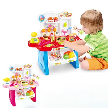 

Children Multifunctional Toy Simulation Mini Supermarket Cashier Vendor Stall Play House Music Toys