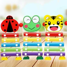 Деревянный 5-Примечание Животные Ксилофоны музыкальные игрушки Развитие знаний, детские подарки