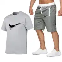 Quality Men's Sets T Shirts+shorts men Brand clothing Two piece suit tracksuit Fashion Casual Tshirts Gyms Workout Fitness Sets