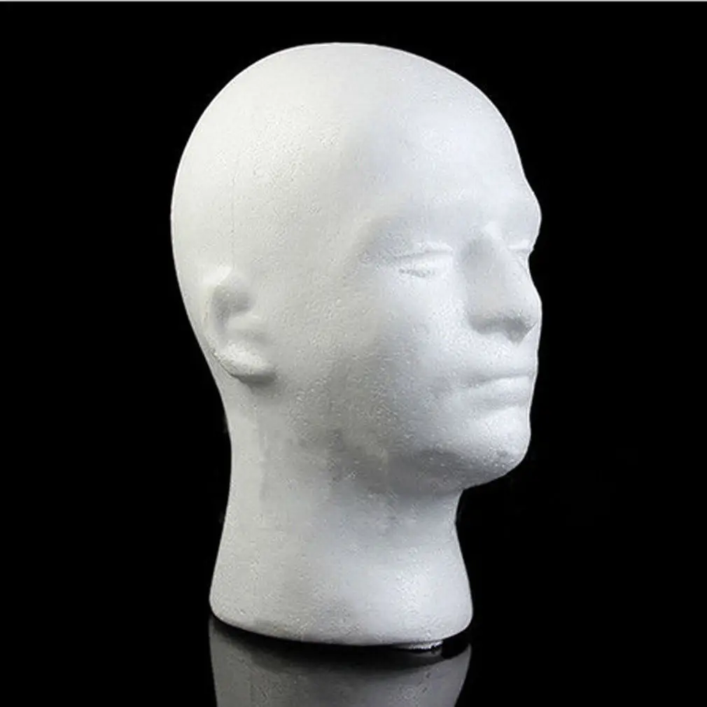 Foam Mannequin Head Male Styrofoam Display Stand for Glasses Hat Wig