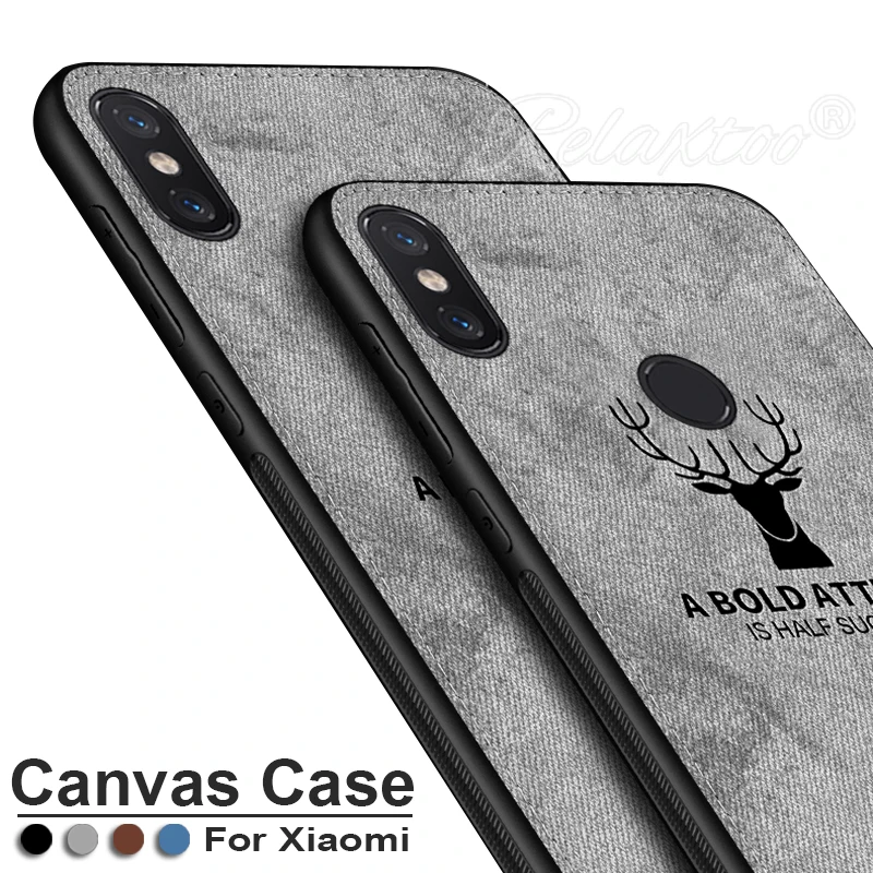 

Cloth Canvas Embossed Deer Cover for xiaomi max 2 case for xiaomi mi 8 mi8 6 5 max3 3 shell Pocophone F1 poco pocofone coque