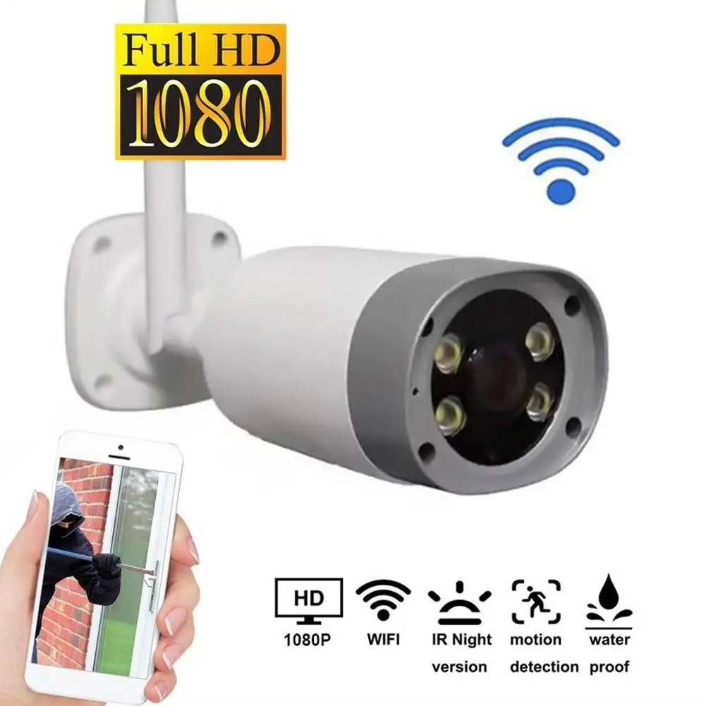 

Wireless WiFi Security IP Camera Outdoor Bullet Family HD 1080P Monitoring Infrared Night Vision Two-Way Audio