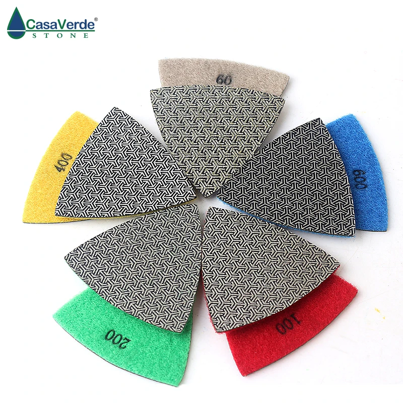 3 inch Triangular Diamond Polishing Pads Electroplated Sanding Pad For