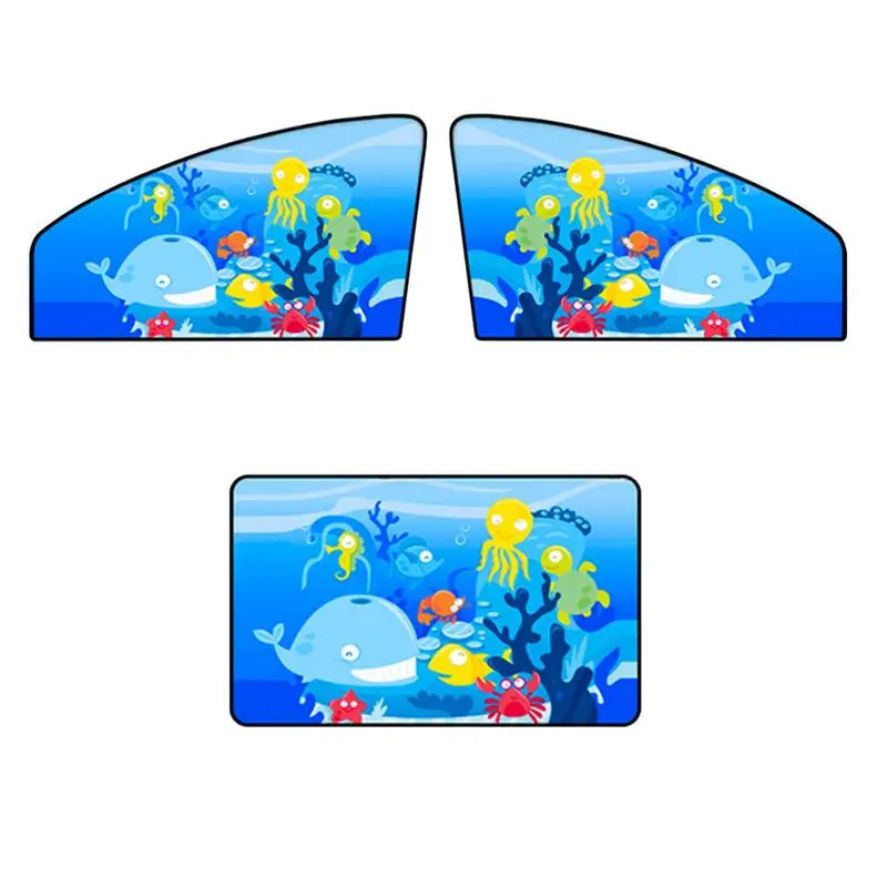 

Car Curtain Cartoon Sunshade Retractable Folding Protection Insulation Light Shield Auto Magnetic Sunshade Curtain Accessories