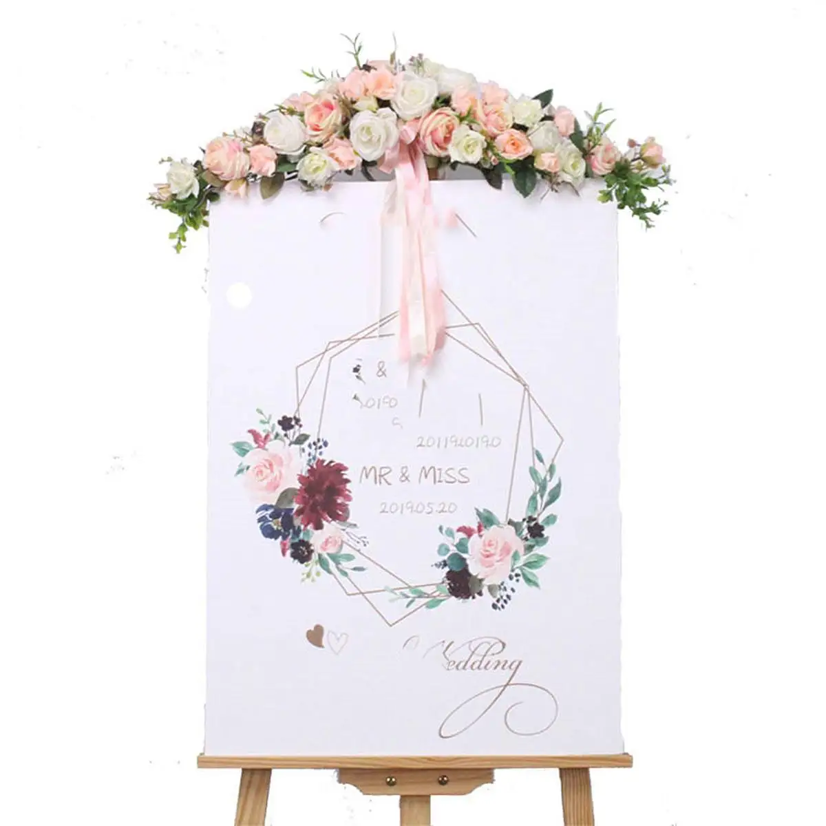 

Wedding Christmas Decor Artificial Flower Door Wall Hanging Wreath Garland For Wedding Garden Home Silk Simulation Floral Plant