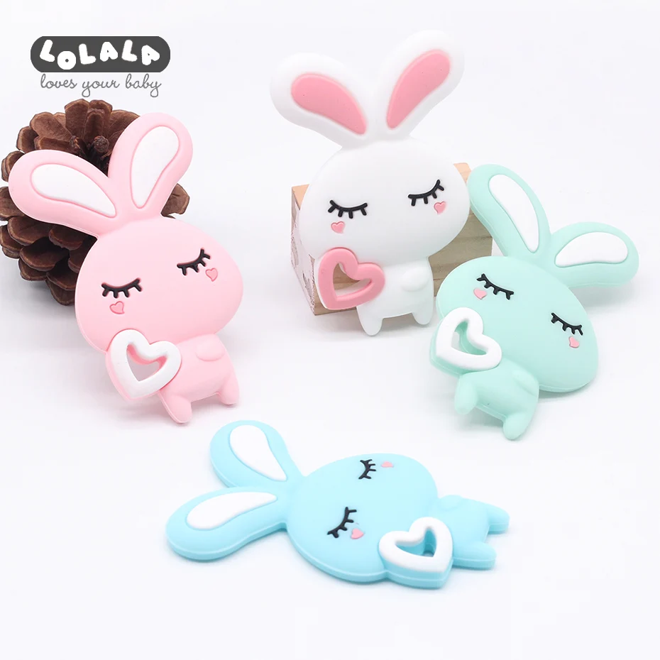 

Food Grade Silicone Teethers Animal Rabbit Baby Teether Infant Baby Rodent Silicone Chew Charms Kids Teething Gift Toddler Toys