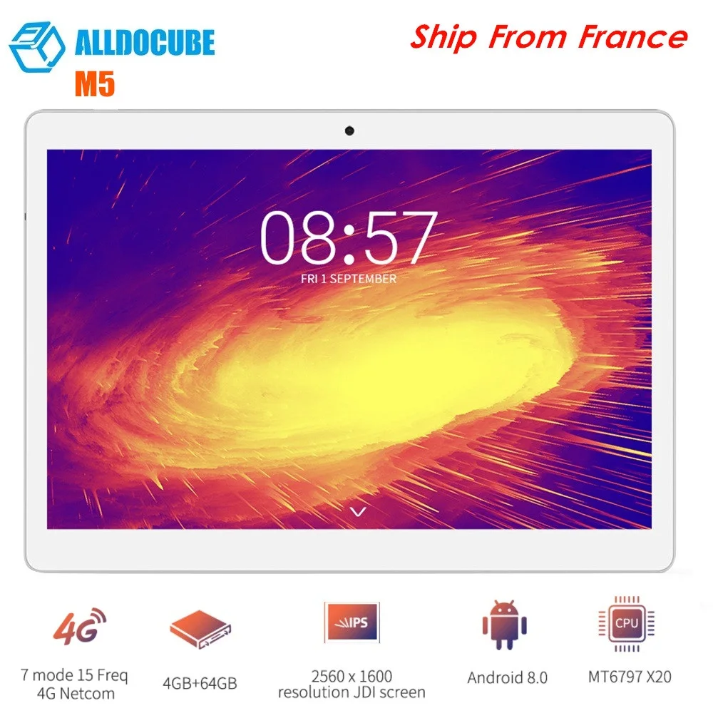ALLDOCUBE M5 4G Phablet 10 1 дюймов Android 8 0 MTK X20 Deca Core 4 Гб ram 64 eMMC rom двойной WiFi 5.0MP + 2.0MP Bluetooth