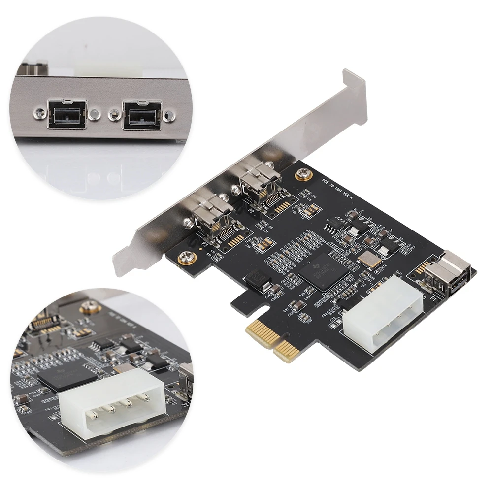 Высококачественный интерфейс PCI E зарядное устройство с 3 usb-портами для 1394B Карта видеозахвата 800 Мбит/с Карта контроллера адаптера FireWire 800 PCIe PCI