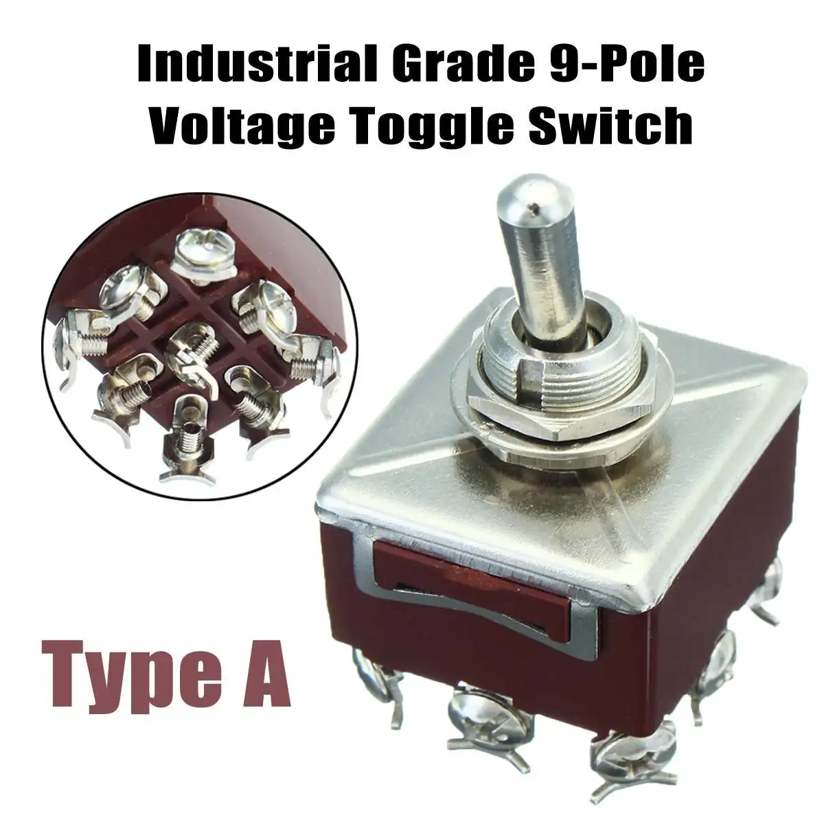 

1Pcs High Quality Voltage Toggle Type A Switch for Grade 9-Pole 25A 250VAC KN302 120/240VAC ON/OFF