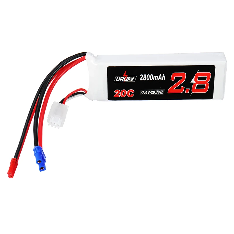 Аккумулятор URUAV 7 4 в 2800 мАч 20C 2S Lipo EC2 JST для Hubsan H501S H501A H501M H501C RC FPV гоночный Дрон