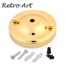D100mm полированный одиночный отверстие потолок роза с Зажим для шнура Ретро потолок навес для шнур для подвесного светильника комплект-Золотой