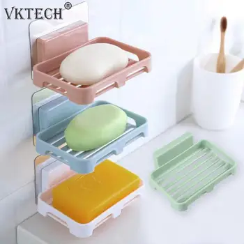

Plastic Bathroom Shower Soap Box Drain Storage Rack Strong Traceless Soap Holder Soap Dishes Bathroom Accessories