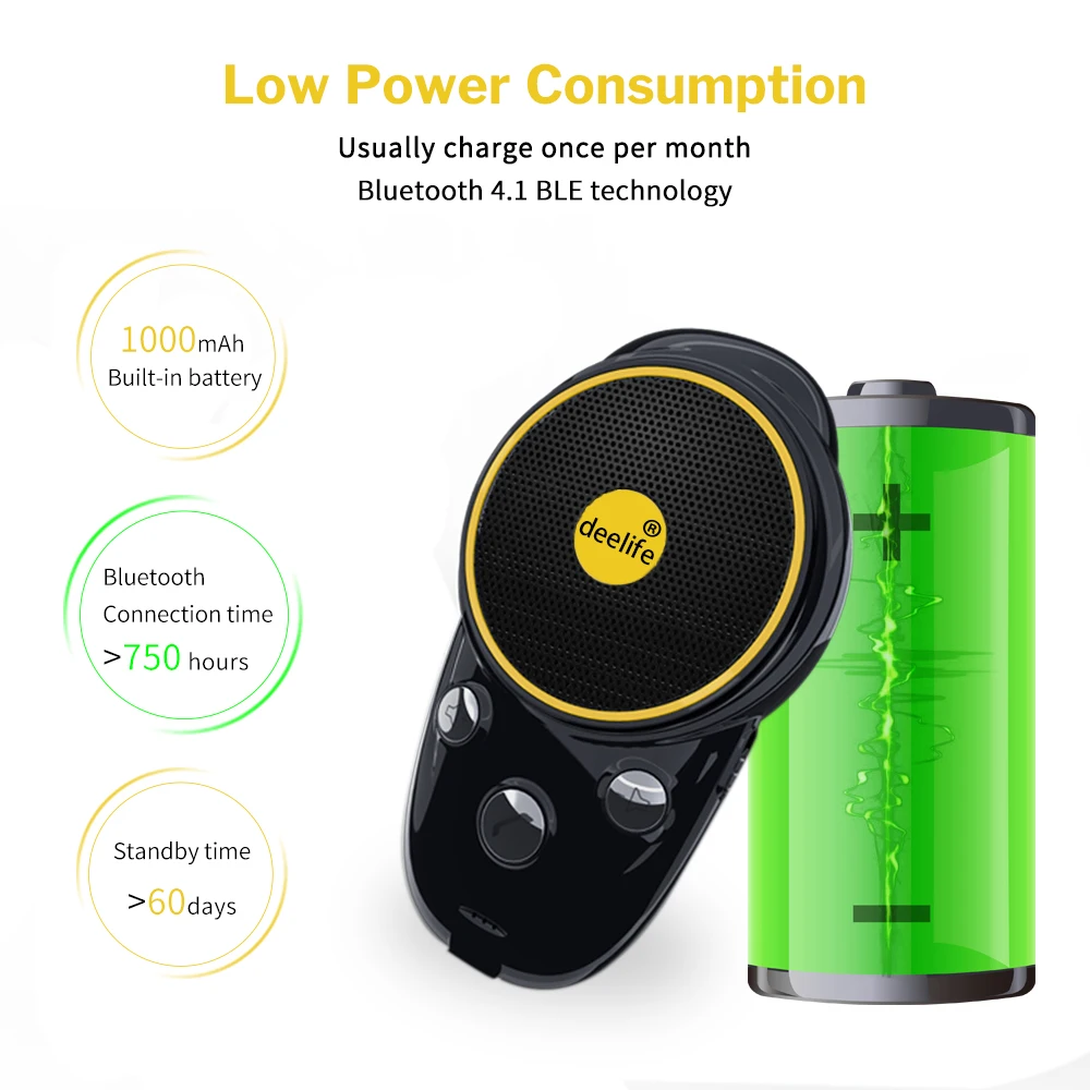 Deelife Bluetooth Hands free Car Kit Wireless Auto ...