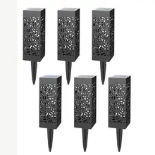 6 шт. на солнечных батаресветодиодный led садовые солнечные светильники огни полые уличная газонная лампа водостойкий для внутренний двор сад путь