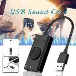 LEORY 3D стерео USB внешняя звуковая карта с микрофоном для наушников порт для совместного прослушивания музыки кабель адаптер немой