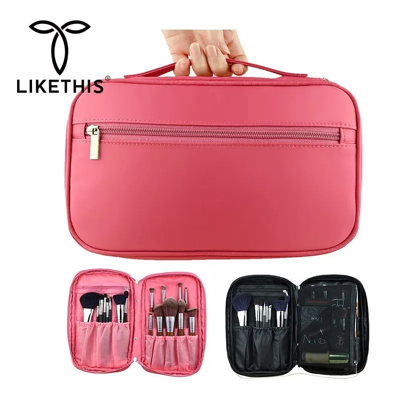 

LIKETHIS 2019 New Waterproof Cosmetic Bag Makeup Bag Travel Organizer Make Up Case Women Hanging Necessaries Wash Toiletry Large
