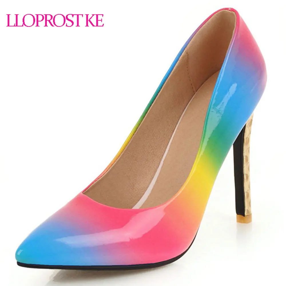 

Lloprost ke Women Pumps High Thin Heel Pointed Toe Bridal Wedding Shoes Sexy Ladies Women Shoes White High Heel Big Size 47 D748
