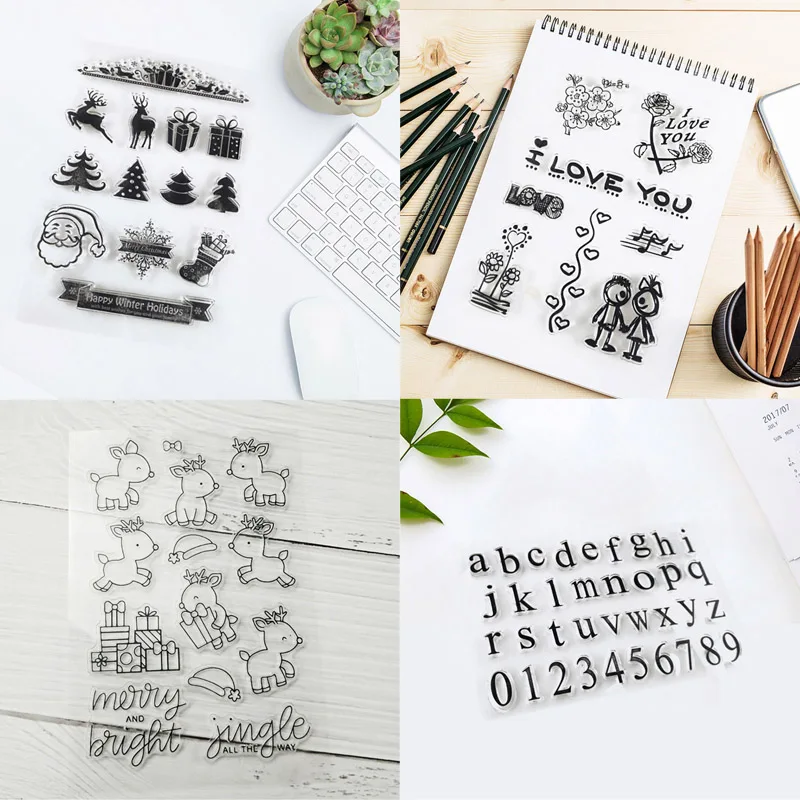Christmas Transparent Silicone Clear Stamp Scrapbook Embossing Album Decor EV