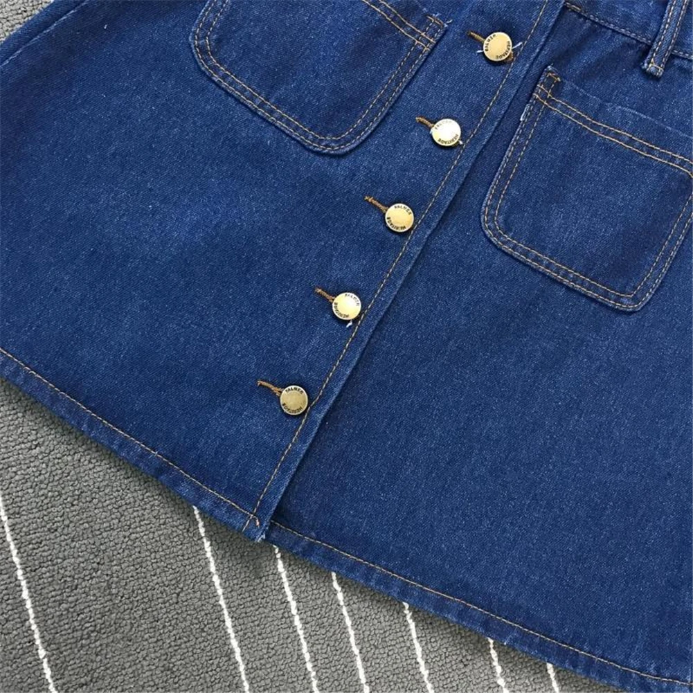 Denim Skirt Spring Summer Women Short A-line Buttom Skirts High Waist Slim Pocket Clothes For Female Causal Summer Women Skirt