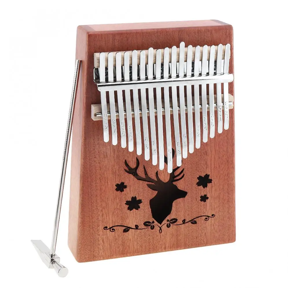 Teclas com Buraco de Som Única de Mogno Piano de Dedo Instrumento de Teclado Presente de Natal com Acessórios Kalimba de 17 Placa Mbira Mini - Image 3