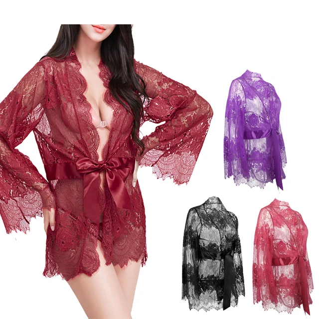 Cheap Women Erotic Underwear Sexy Lingerie Costumes Babydoll Hot Transparent Plus Size 6XL Lace Lingerie Sleepwear