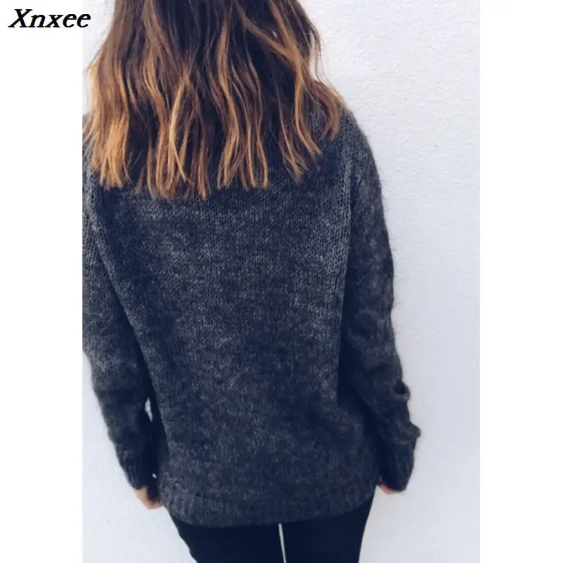 ladies Europe style and American winter turtleneck collar loose solid female sweaters pullover long sleeve chic woman sweater ladies Europe style and American winter turtleneck collar loose solid female sweaters pullover long sleeve chic woman sweater