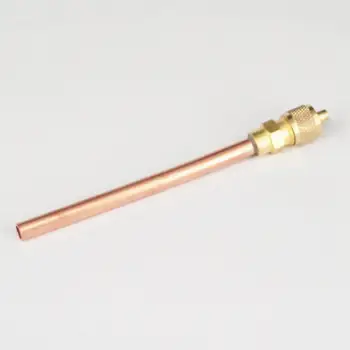 

6.35x0.6x90mm Outer Diameter x Thickness x Length Copper Gas Access Valve with Coper Tube For Fridge Freezer